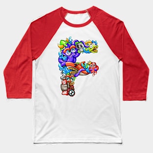 Doodle Monster F Baseball T-Shirt